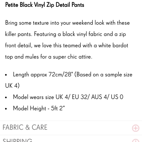 🤠Vinyl pants New with Tags Size 6P - Picture 5 of 5